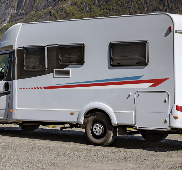 Raidat puolella asuntovaunu tarra - Tenstickers