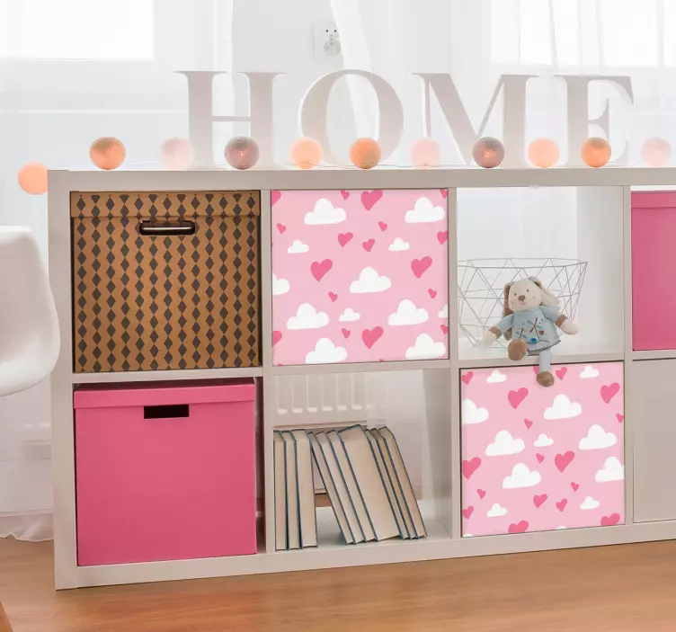 Rakkaus sydämet pilvet Huonekalutarrat - Tenstickers