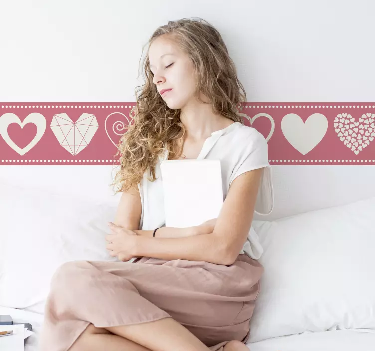 Rakkauden sydämen reunus tarra - Tenstickers