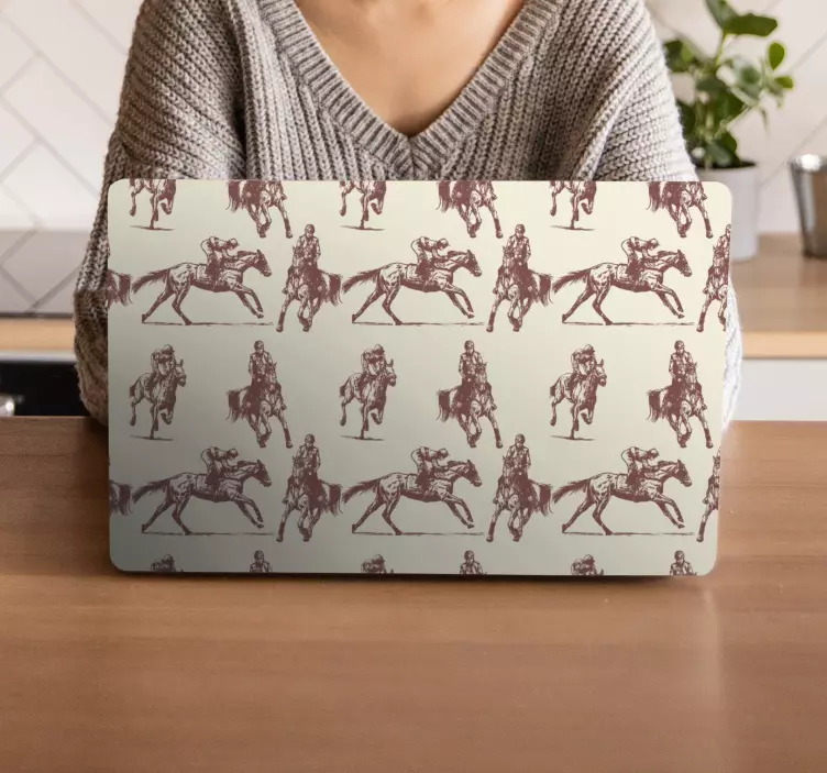 Ratsastushahmon kuvio läppäritarra - Tenstickers