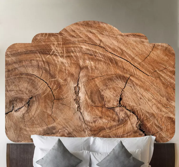 Realistinen ruskea puinen rakenne Sängynpääty tarra - Tenstickers