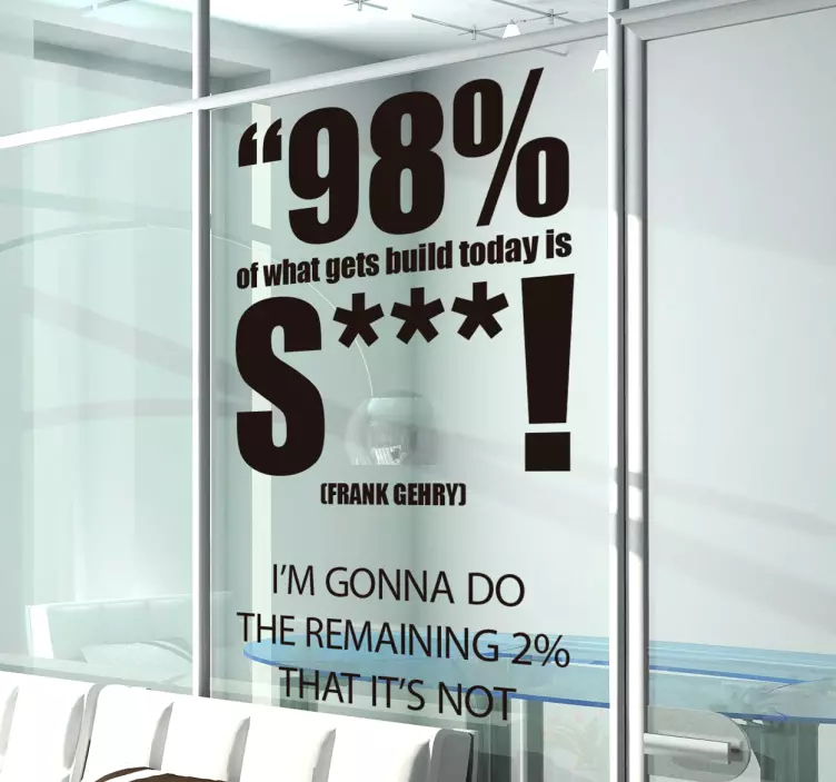 Mahtava Frank Gehry teksti seinätarra - Tenstickers