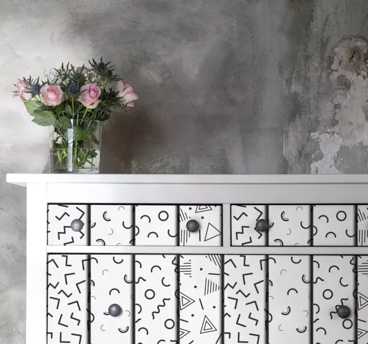 Retro geometriset muodot Huonekalutarrat - Tenstickers