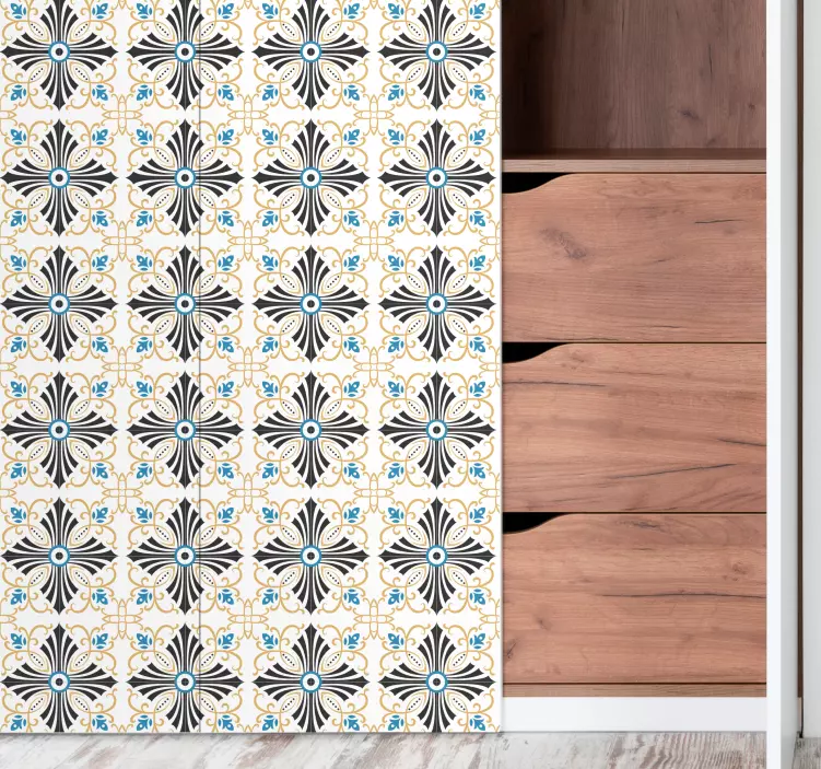 Retro kasvitieteelliset laatat huonekalutarra - Tenstickers