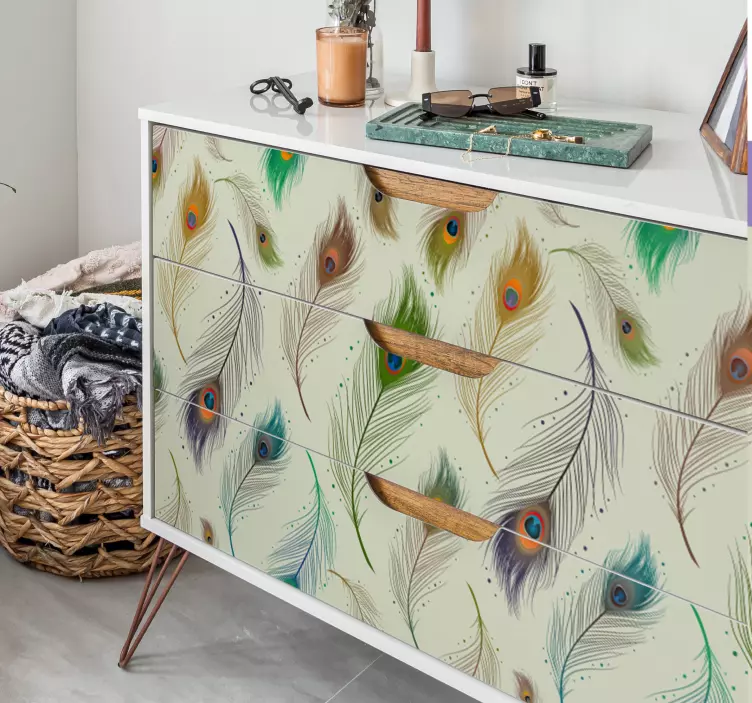 Riikinkukon höyhenet Huonekalutarrat - Tenstickers