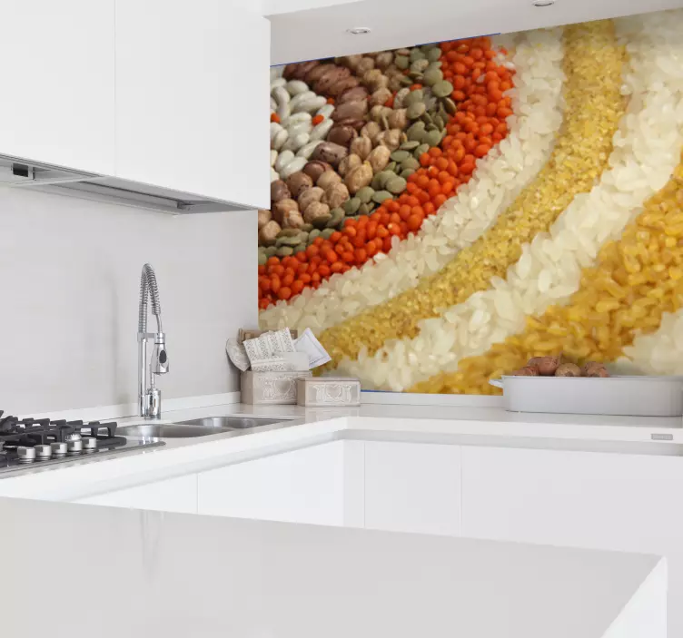Riisi pavut ja linssit valokuvaus valokuvatapetti - Tenstickers