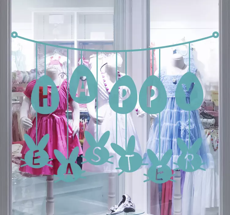 Roikkuu onnellinen pääsiäinen tarra - Tenstickers