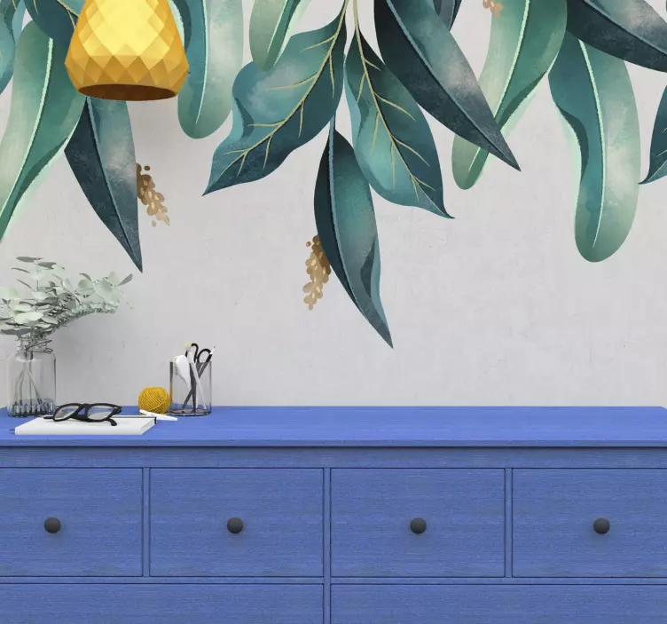 Roikkuu trooppisia lehtiä kasvitarrat - Tenstickers