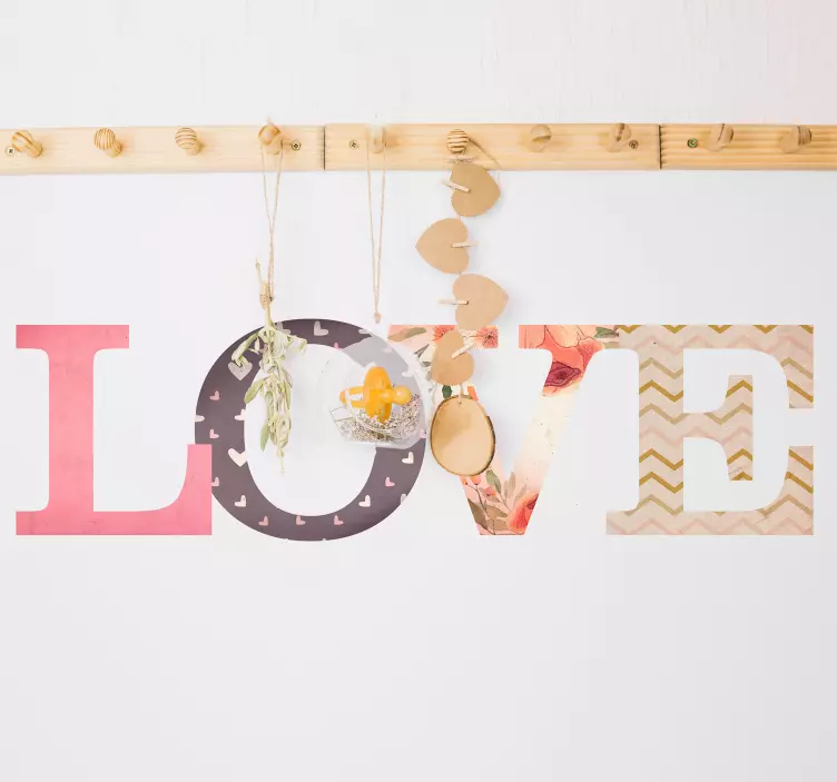 Roikkuvat hellyydenosoitukset rakkaus seinätarra - Tenstickers