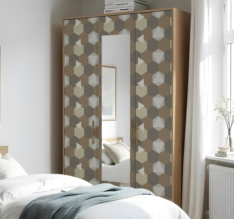 Ruskeat kuusikulmiot huonekalutarra - Tenstickers