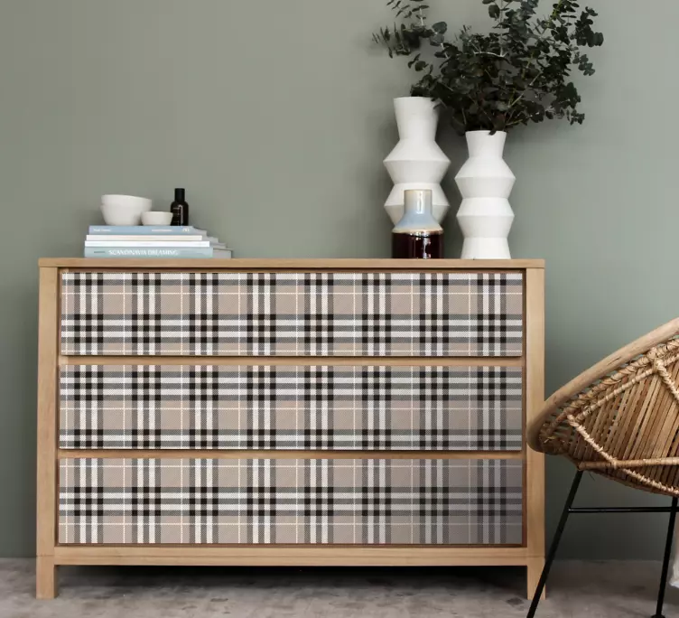 Ruudullinen kuviopeitto huonekalutarra - Tenstickers