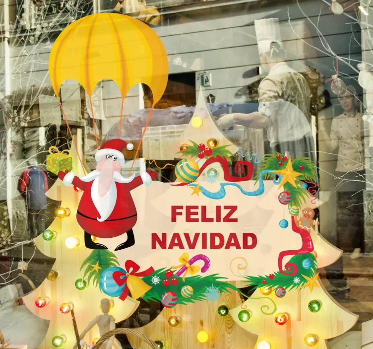 Personoitava joulupukki joulutarroja näyteikkunaan - Tenstickers