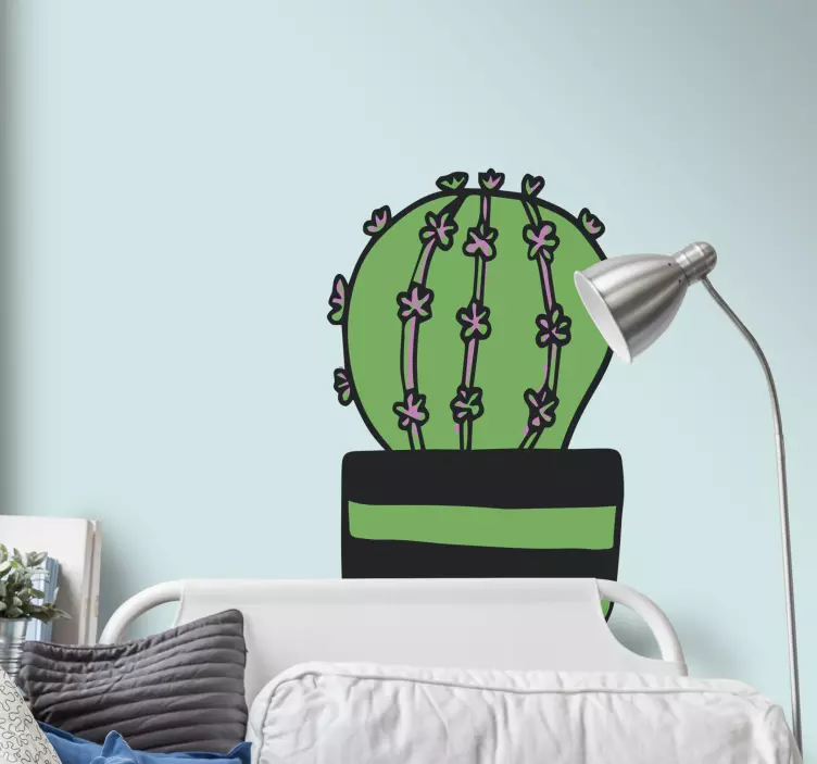 Sarjakuva kaktus seinä tarra - Tenstickers