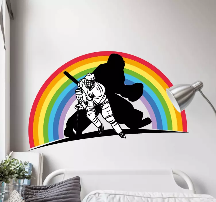 Sateenkaaren jääkiekko muut urheiluaiheiset tarrat - Tenstickers