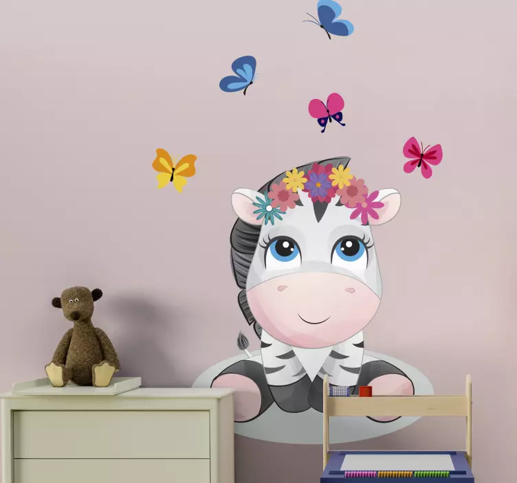 Suloinen seepra tyttö eläintarra - Tenstickers