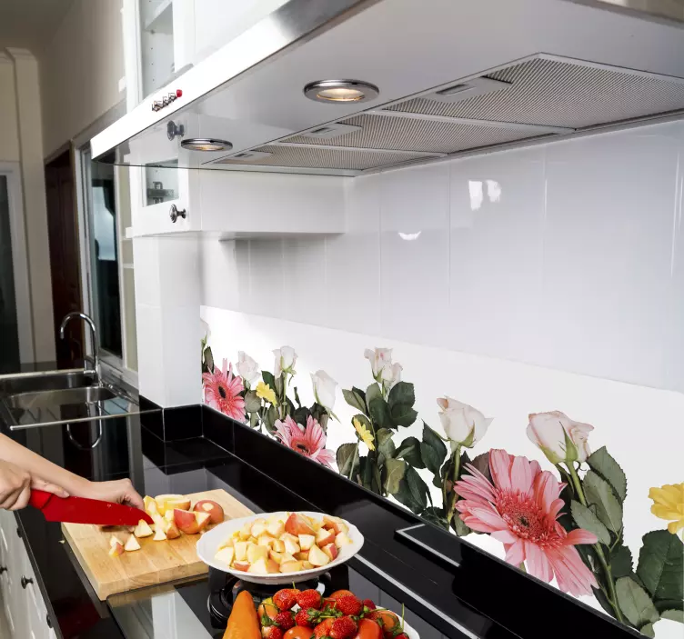 Sisustustarra keittiöön kukkia - Tenstickers