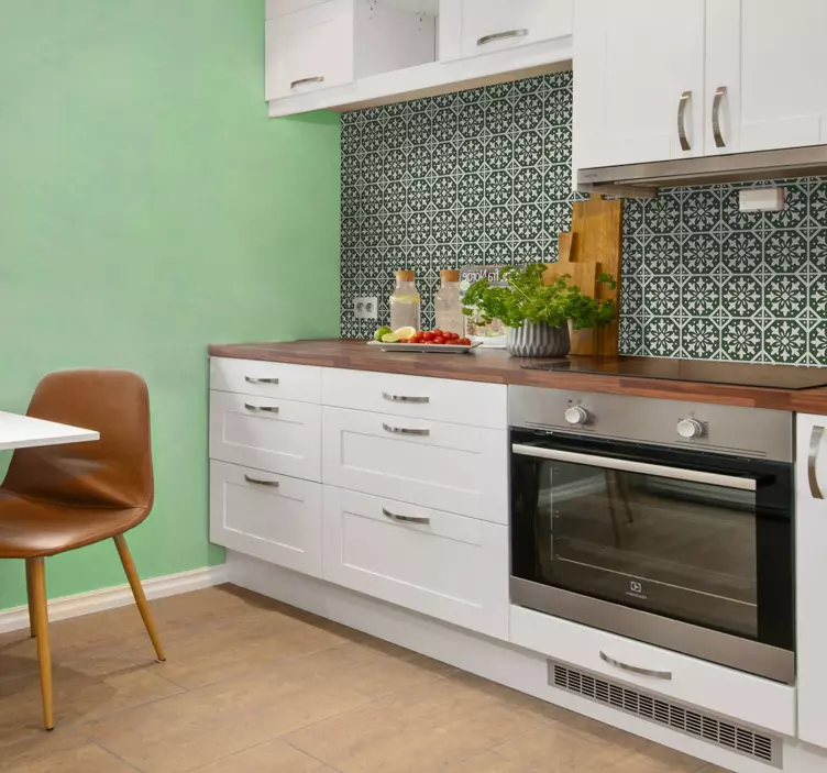 Sementtimallit vihreällä pohjalla kaakelitarra - Tenstickers