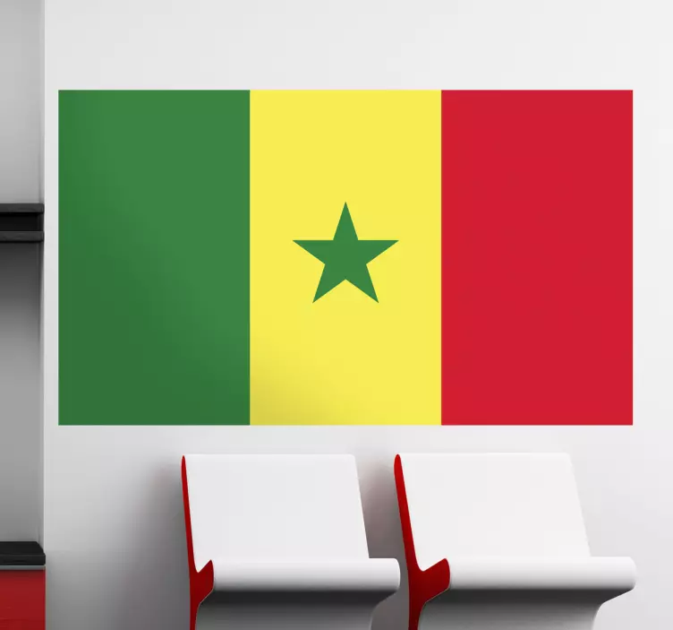 Senegal lippu tarra - Tenstickers