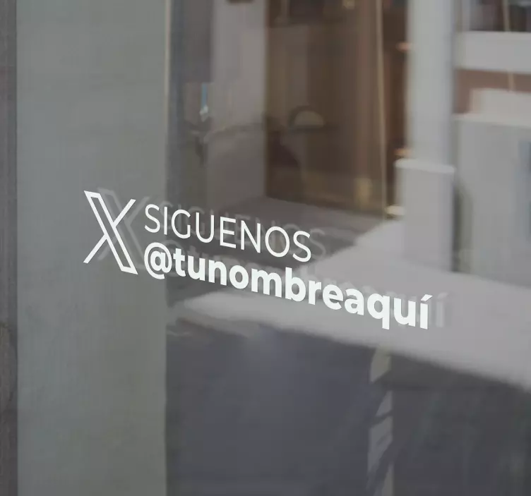 Seuraa meitä (@X) näyteikkunatarra - Tenstickers