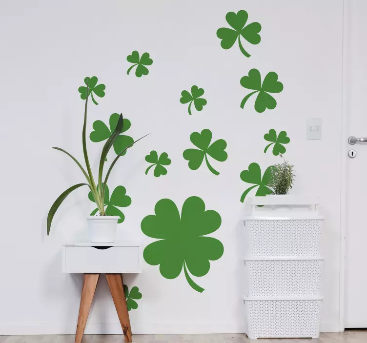 Shamrock kasvit kasvien seinä tarra - Tenstickers