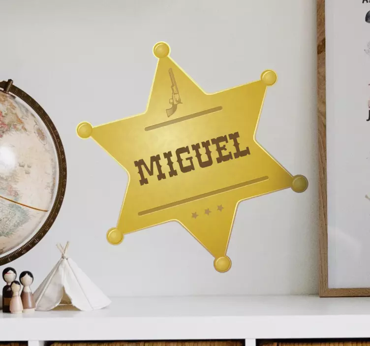 Sheriffin merkki lapsille seinätarra lastenhuone - Tenstickers