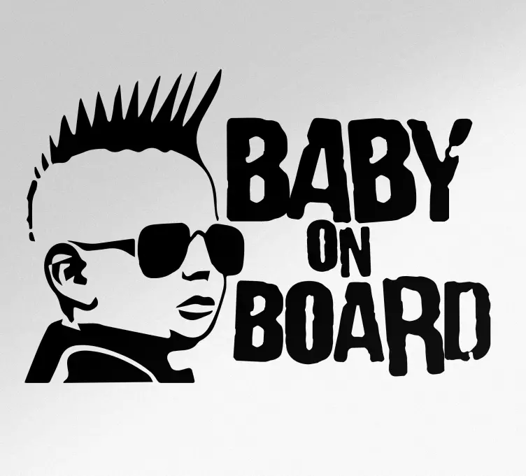 Siisti vauvan muotokuva baby on board tarra - Tenstickers