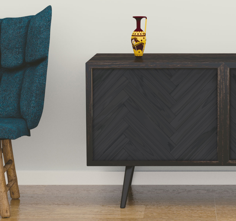 Upea siksak puinen huonekalutarra - Tenstickers