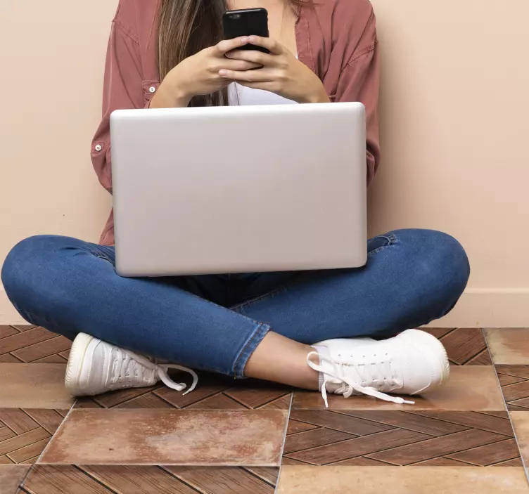 Siksak puu kuvio lattiatarra - Tenstickers