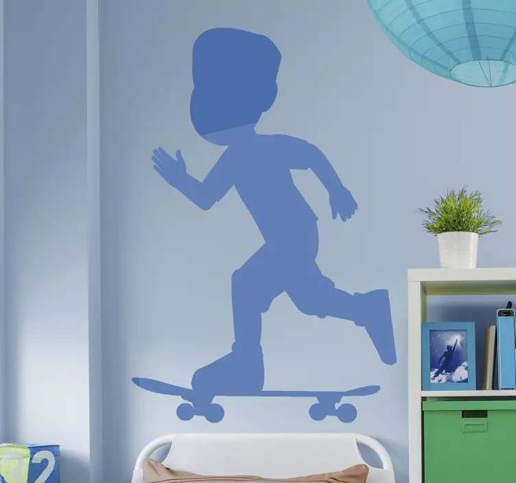 Siluetti luistelija käynnissä tarra - Tenstickers