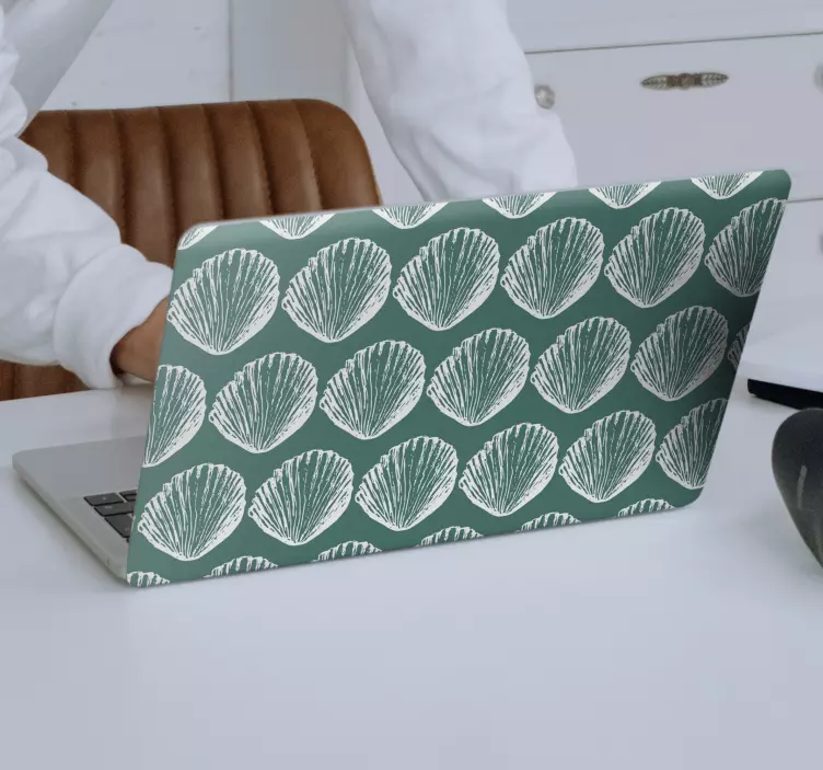 Simpukka-aiheinen asetelma läppäritarra - Tenstickers