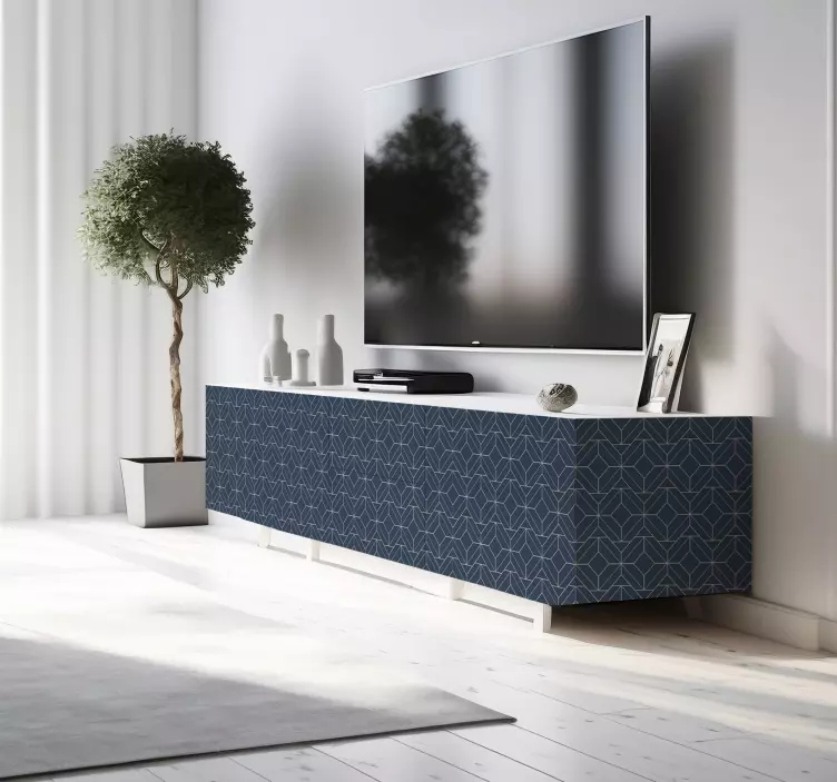 Sininen art deco koristeellinen seinätarra - Tenstickers