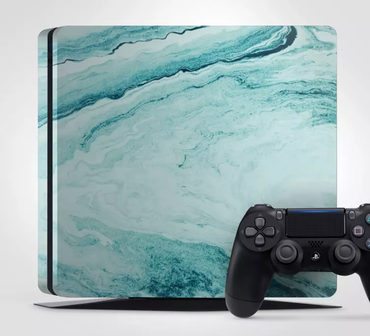 Sinisen marmorin aallot PS4 skin - Tenstickers