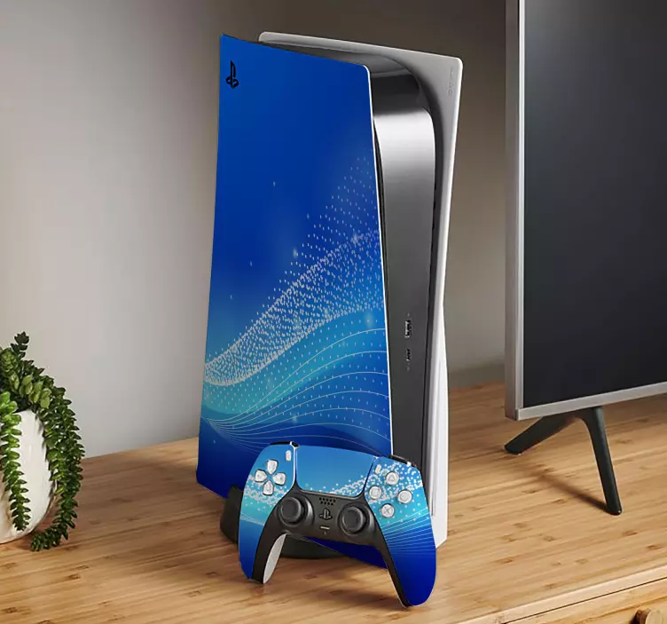 Siniset aaltoaiheet dinosaurus tarra - Tenstickers