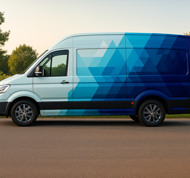 Siniset kolmiot pakettiauto tarra - Tenstickers