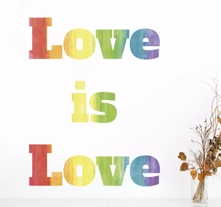 Sisustustarra sateenkaari love is love - Tenstickers