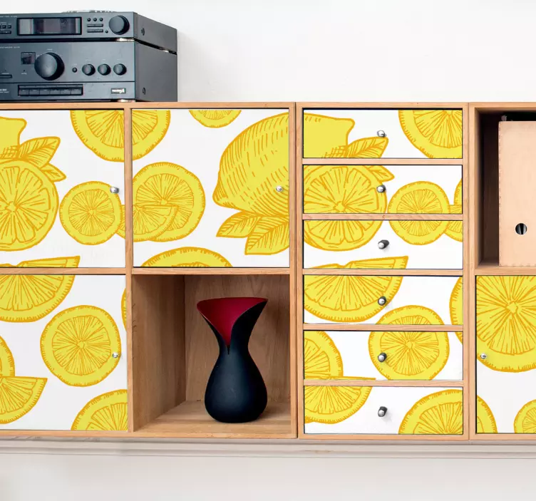 Sitruunaviipalekuvio hedelmätarra - Tenstickers