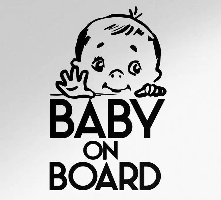 Söpö hymyilevä lapsi Baby on board tarra - Tenstickers