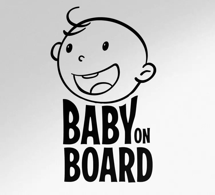 Söpö hymyilevä poikavauva Baby on board tarra - Tenstickers
