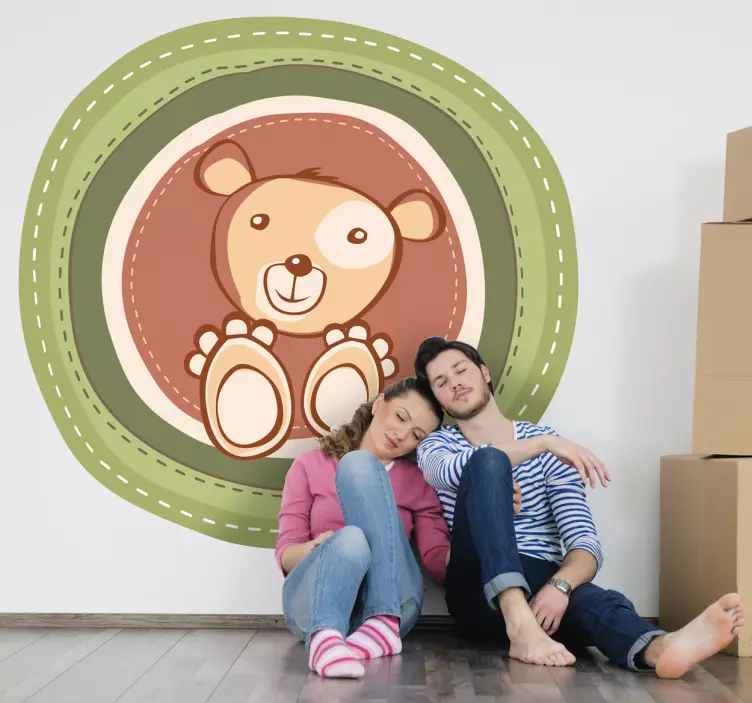 Söpö karhukuva seinätarra lastenhuone - Tenstickers