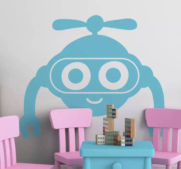 Söpö robotti kasvot lasten lelu tarra - Tenstickers