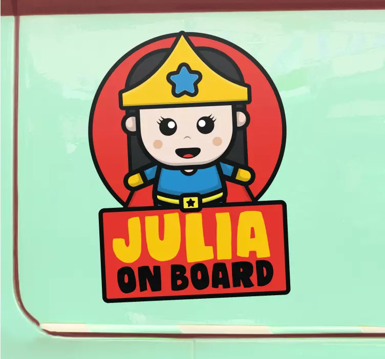 Super tyttövauva Baby on board tarra - Tenstickers