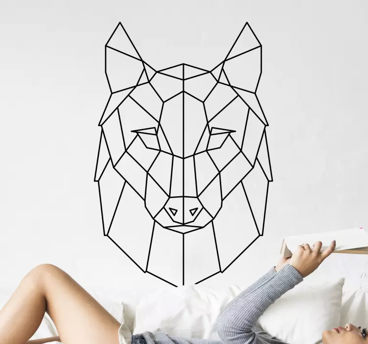 Susi pää tyylikäs siluetti Villieläintarra - Tenstickers