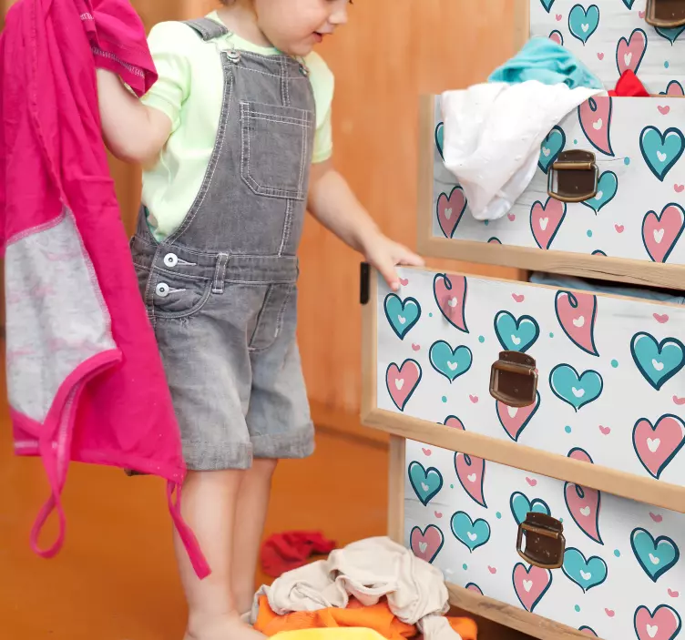 Sydämet piirustukset rakkaus tarra - Tenstickers