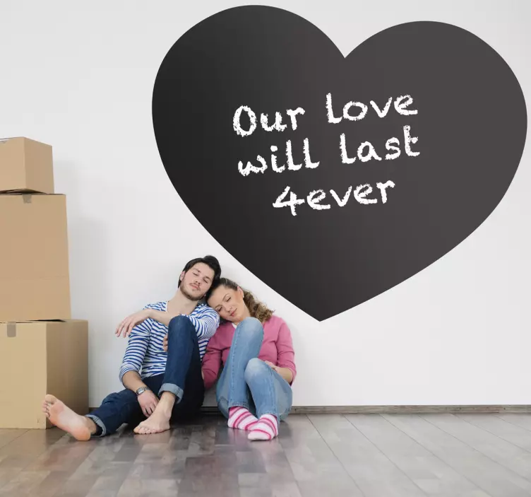 Sydän liitutaulu tarra - Tenstickers