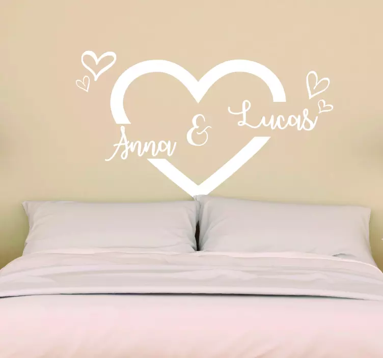 Sydän nimillä valentine's day tarra - Tenstickers