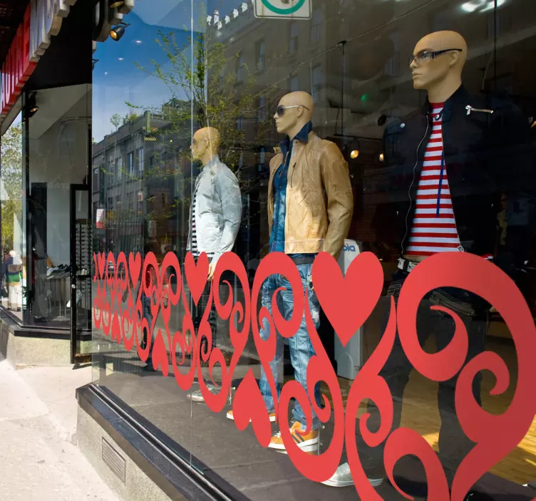 Sydänkuvio ikkuna tarra - Tenstickers