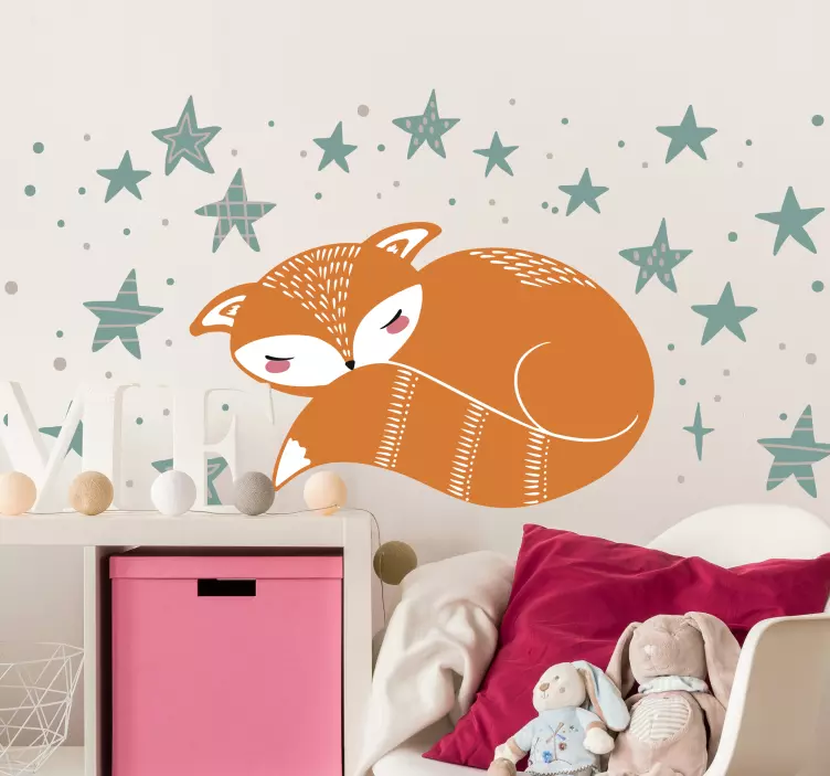 Tähdet ketun pohjoismaisella tyylillä Villieläintarra - Tenstickers