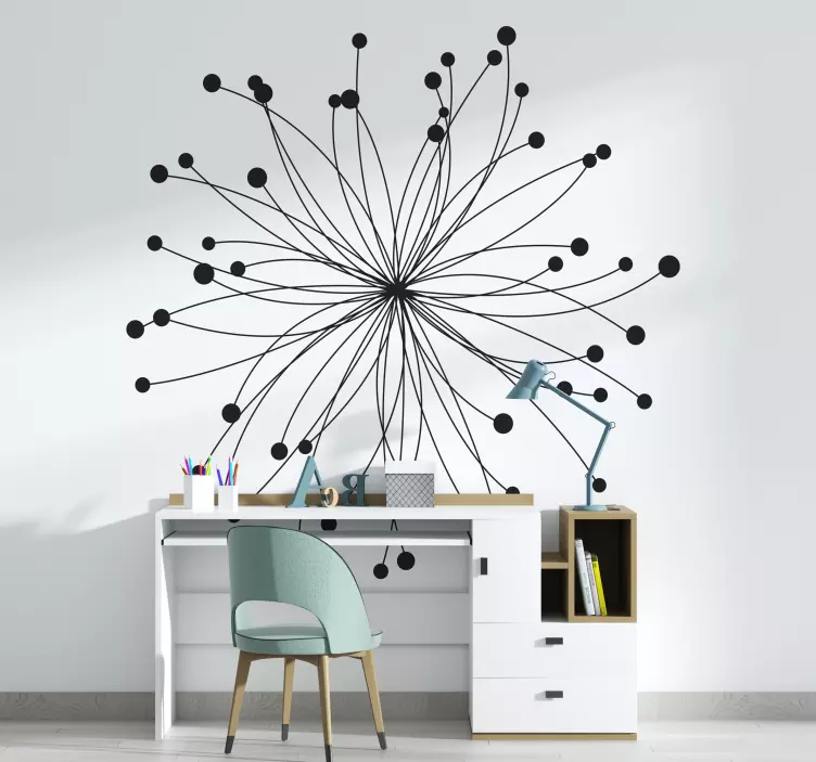 Taiteellinen Kukka Seinätarra - Tenstickers