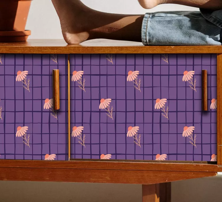 Tarkastettu kuvio koiranputkilla Huonekalutarrat - Tenstickers