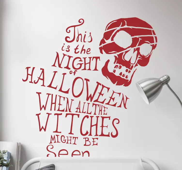 Hieno teksti pääkallo halloween tarrat - Tenstickers